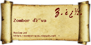 Zombor Éva névjegykártya