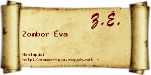 Zombor Éva névjegykártya