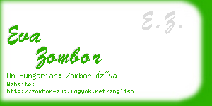 eva zombor business card